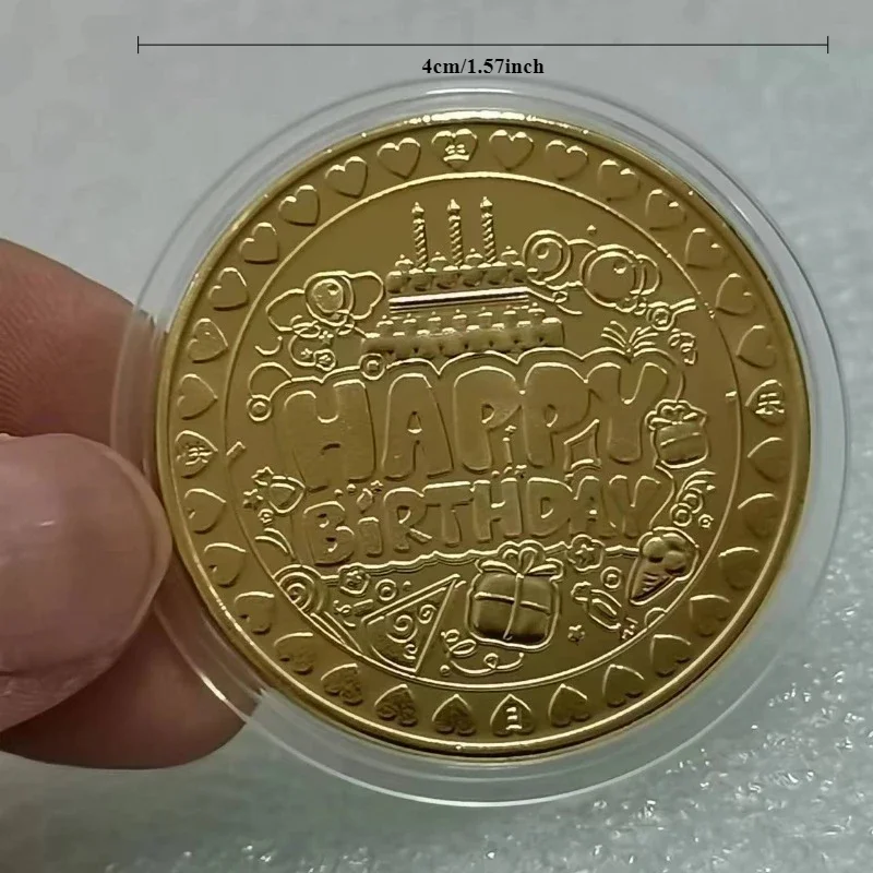 مجموعة عملات معدنية محظوظة عيد ميلاد سعيد عملات تذكارية هدية عيد ميلاد سعيد حظًا سعيدا وسام السعادة الفلسطينية #4