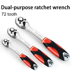 Turn Ratchet 72-Tooth Reversible Quick Release 10 Inch Oval Head CR-V Steel 1/2 Inch 3/8 Inch 1/4 Inch