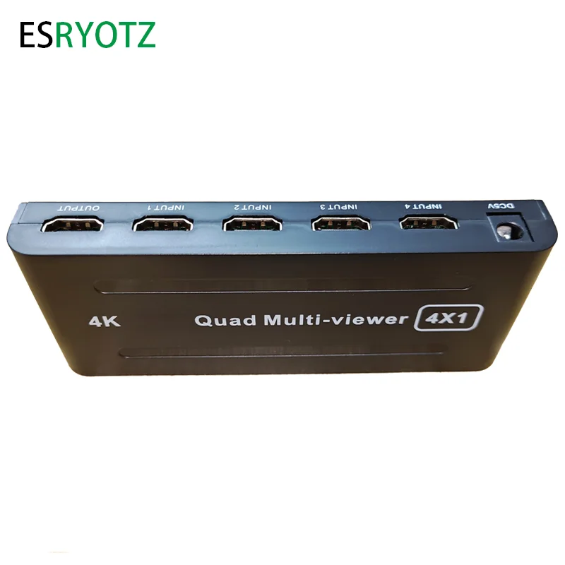 4K HDMI-compatible Multiviewer 4x1 1080P Quad Screen Multi Viewer  Multi-Viewer Splitter Seamless Switcher with IR for PC