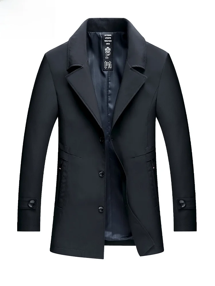 

Busin Casual Men's Windbreaker Jaet Middle-aged Long Sle Spring Autumn New Arrival Waterproof Polyester Fiber