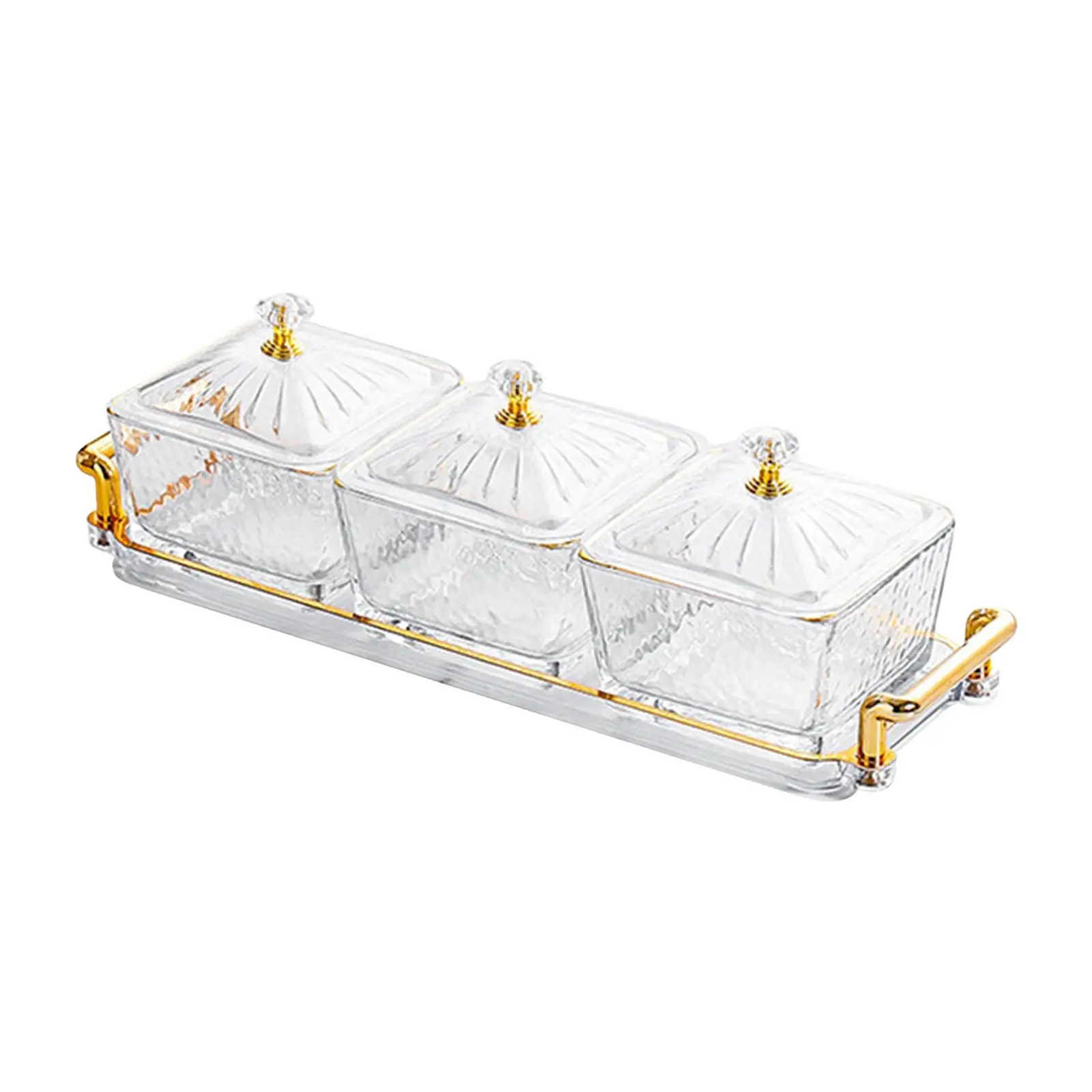 Refillable Appetizer Tray for Nuts and Candies with Glass Design