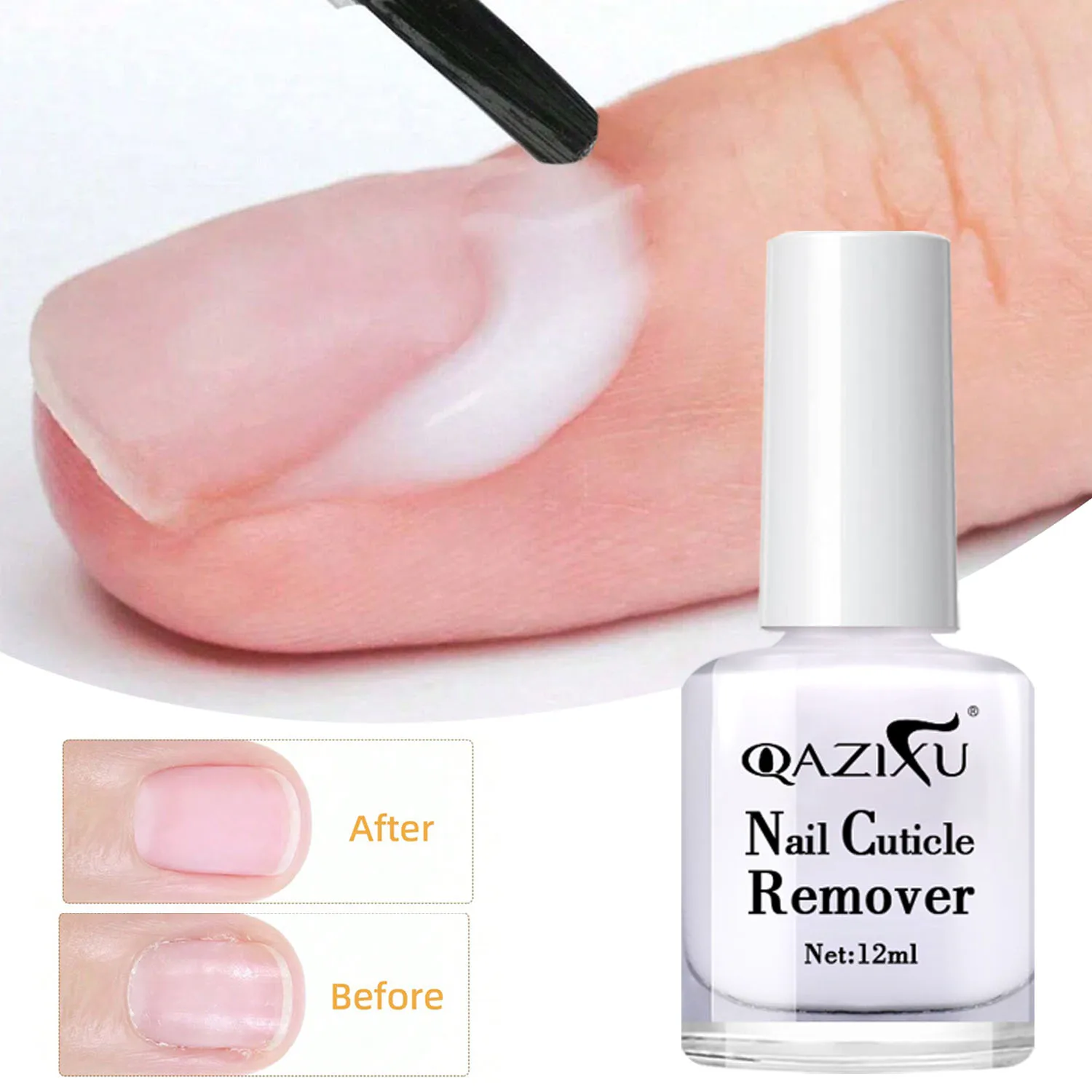 QAZIXU 12 مللي مزيل بشرة الأظافر ومجموعة زيت مغذي للبشرة الميتة للعناية بالأظافر أداة تنظيف البشرة