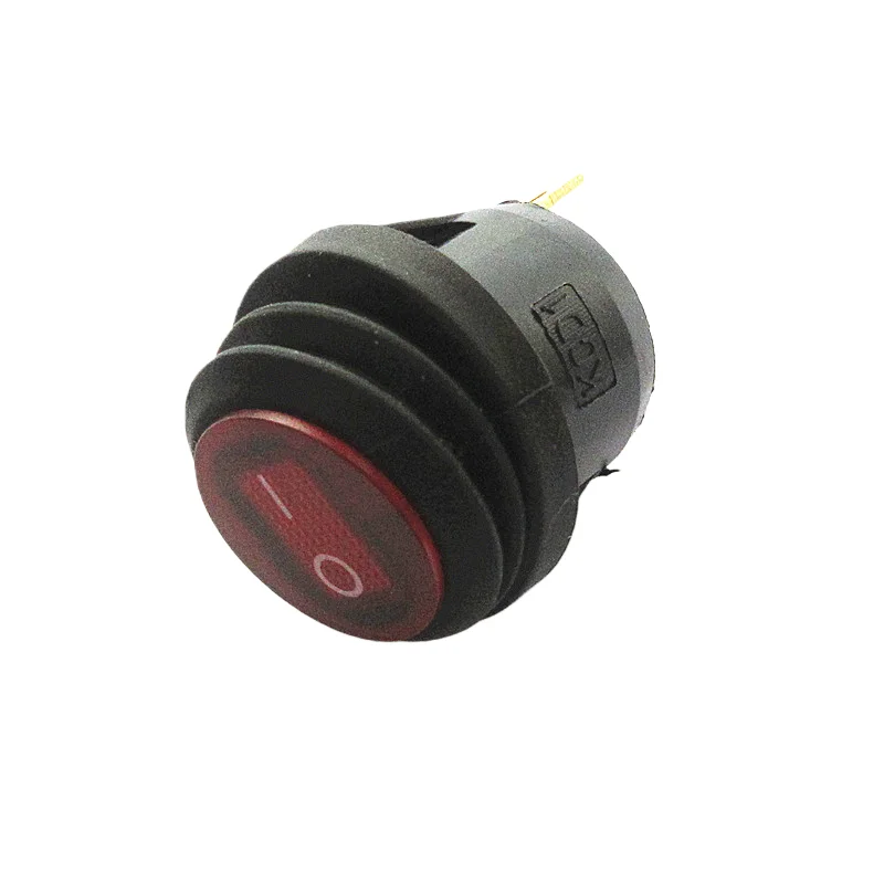 Waterproof boat-type round switch, three-pin two-position KCD1, outer diameter 23MM, hole diameter 20mm, with light, 6A 250V