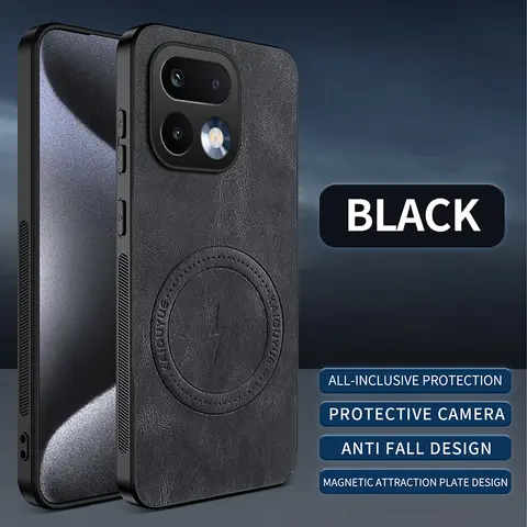 Luxury Leather Texture Wireless Charging Magnetic Case For Realme 16 Pro Plus Relame16Pro+ 5G ShockProof Phone Cover
