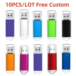 10PCS/LOT USB 2.0 Flash Drive 64GB 128GB Pen Drive 16GB Pendrive 32GB Disk On Key USB Stick 1GB 2GB 4GB 8GB Memory Flash Disk
