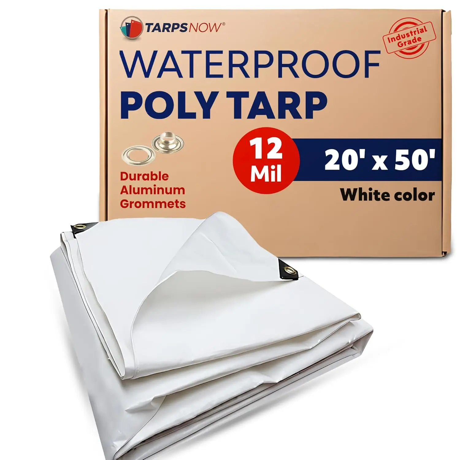 

Тенты Tarps Now 20x50 футов, сверхпрочные, водонепроницаемые | Полиэтиленовый тент 12 MIL с усиленными краями и алюминиевыми люверсами | Индивидуальный заказ