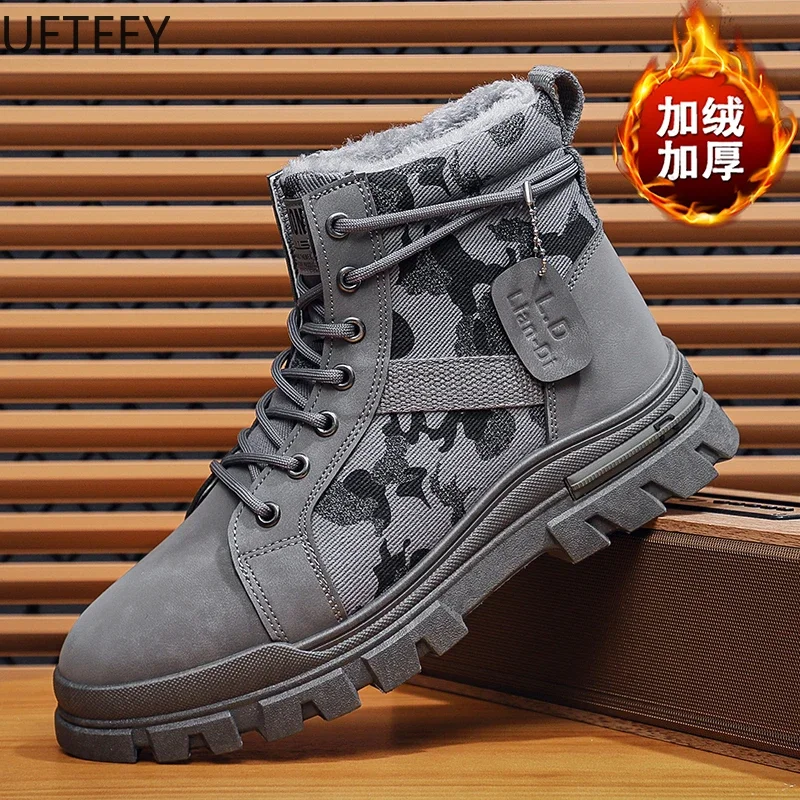 Snow Boots Man Winter Boot Keep Warm Velvet Thickening Trendy All-match Popular Model UETEEY Personality Men's Shoes Hot Sale