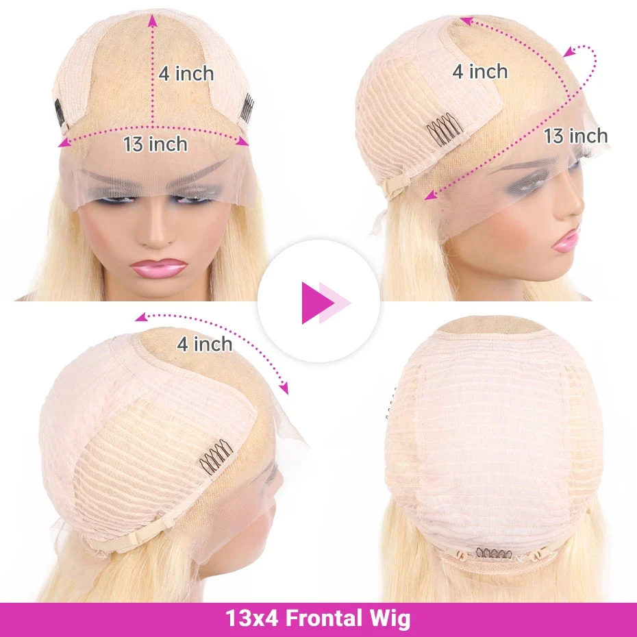 Transparent Lace Front Wig 613 Blonde Body Wave13x4 13x6 360 Lace Frontal Wigs 180 200 220 Density Brazilian Human Hair Wig Pre Plucked Brazilian Remy Hair Wigs
