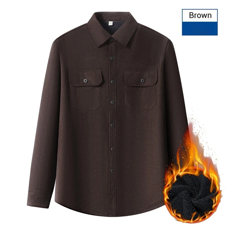 Heavy Chunky High Pit Chunky Strip Vintage Cord Langarmshirt Herren Herbst Winter Baumwolle Cargo Shirt Jacke – Detail 5