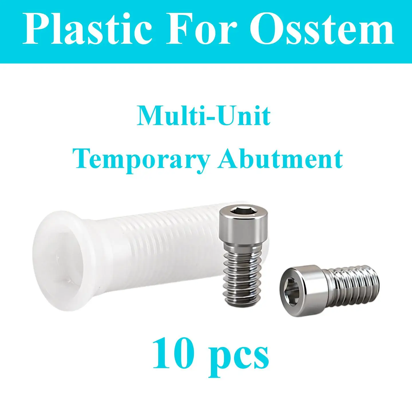 10Pcs Dental Multi-Unit Temporary Abutments Compatible With Osstem System Plastic Provisional Bridge Coping Screws Hardware Kits