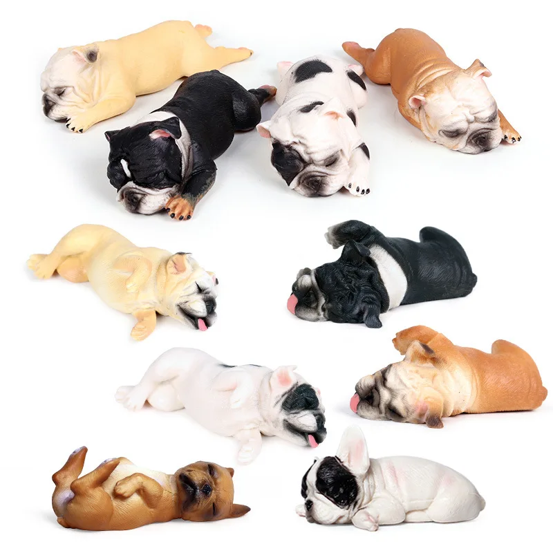 

Children's Solid Simulation Model Sleeping Bulldog Pet Dog Hand Toys