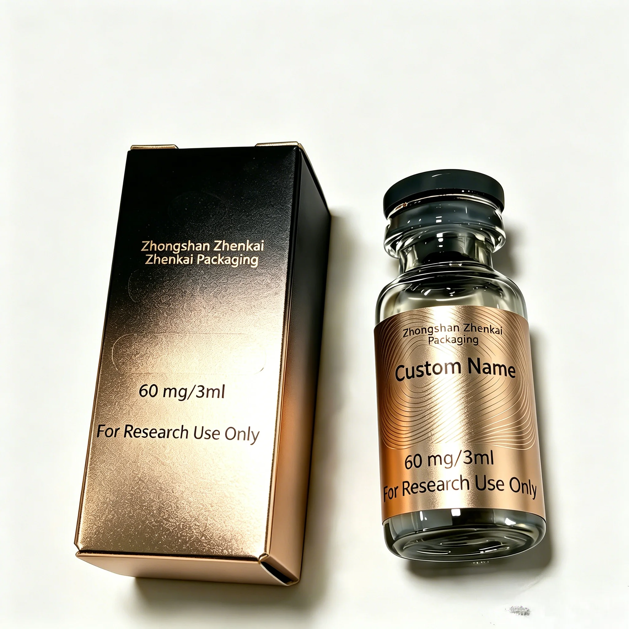 Premium Custom High Tack Peptide Vial Sticker Labels,Supporting Separate Single Pack Paper Boxes For Injection Vials