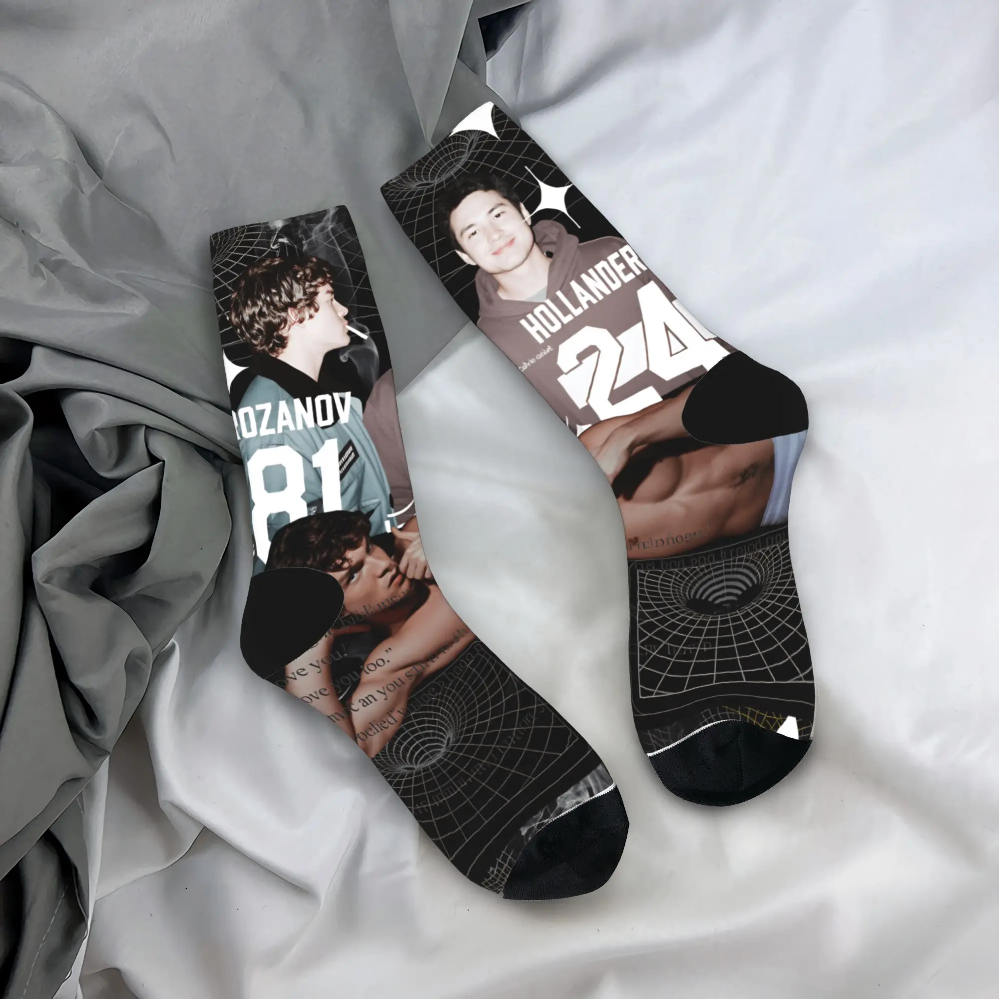 

Носки Shane and Ilya: Модные унисекс-носки для мужчин, качественные скейтерские носки, зимние носки с узором, противоскользящие носки