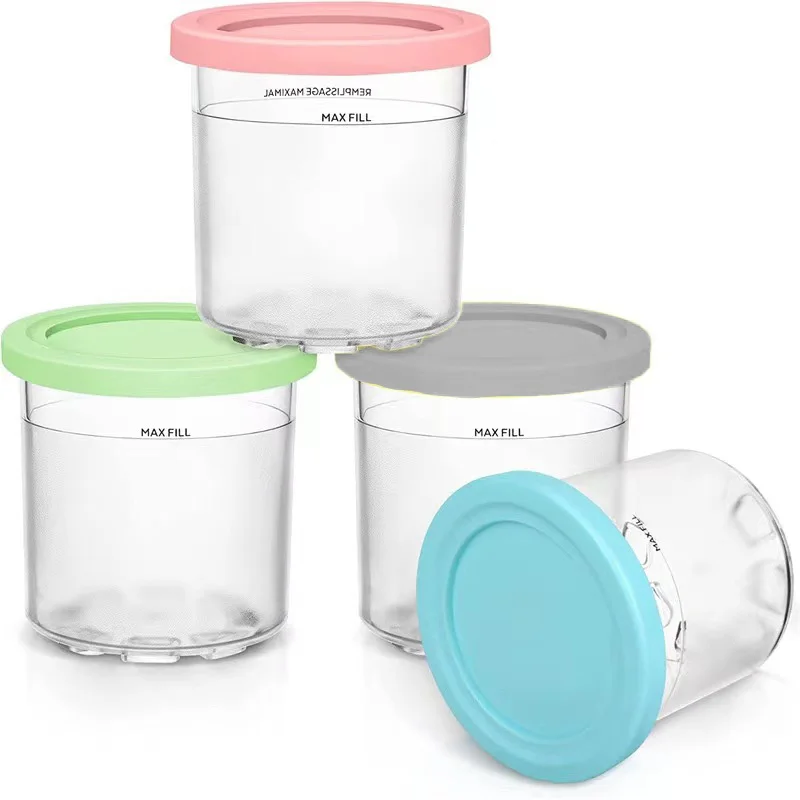 Ice Cream Pint Containers Compatible with Ninja NC299AMZ & NC300s Series Ice Cream Makers BPA Free, Dishwasher Safe