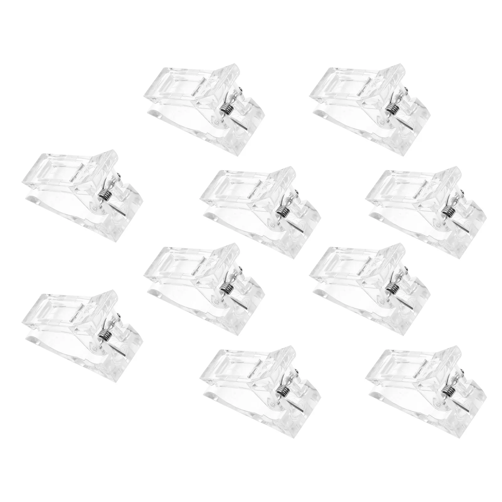 10Pcs Nail Tip Clip Professional Nail Extension Mold Clamp Kit for DIY Gel Acrylic Manicure Salon Use Reusable -Out