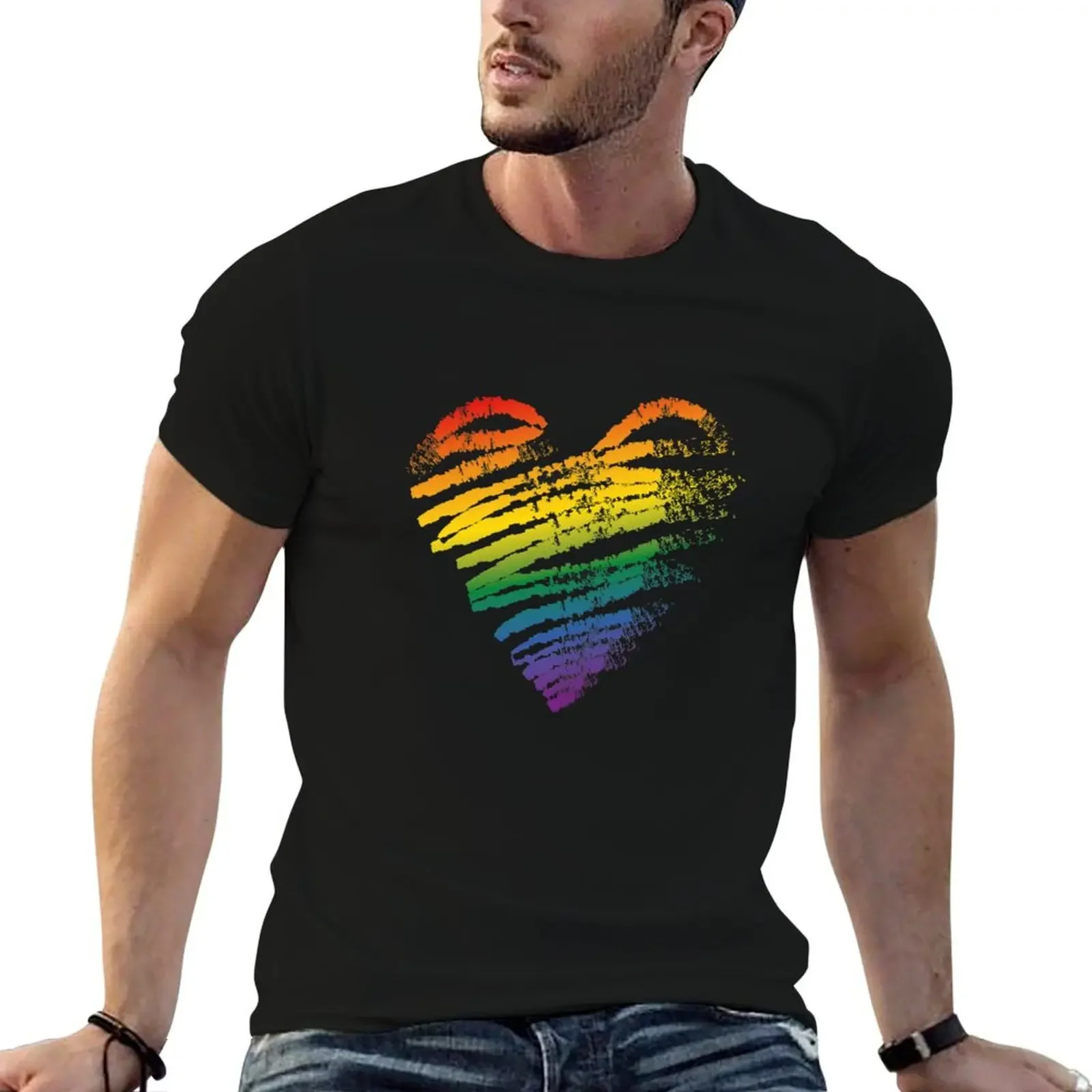 

LGBT Gay Lesbian Pride Month Heart Flag T-Shirt essential t shirt summer tops shirts men