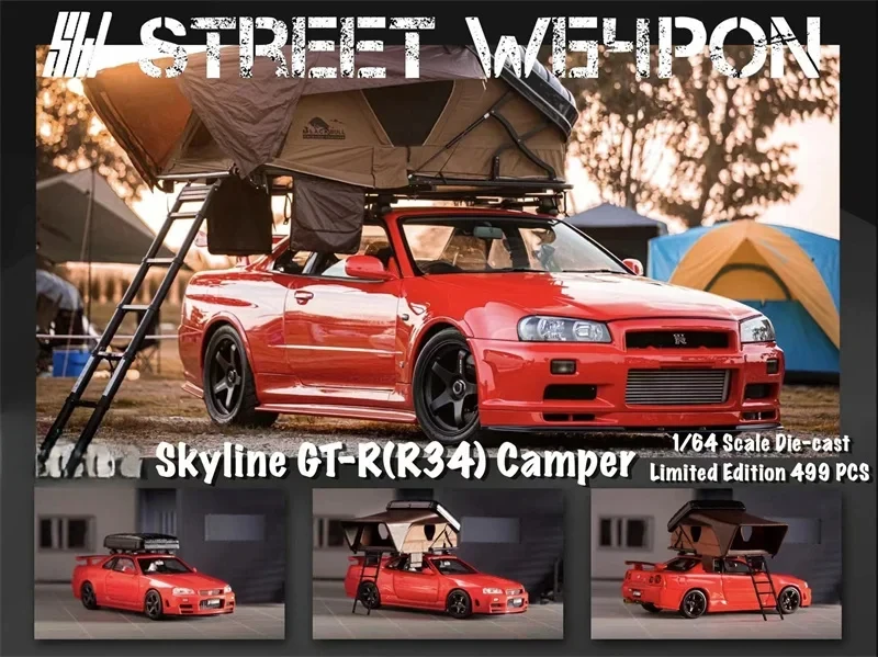 

SW 1:64 Skyline GT-R R34 RV/Drif limited литая модель автомобиля