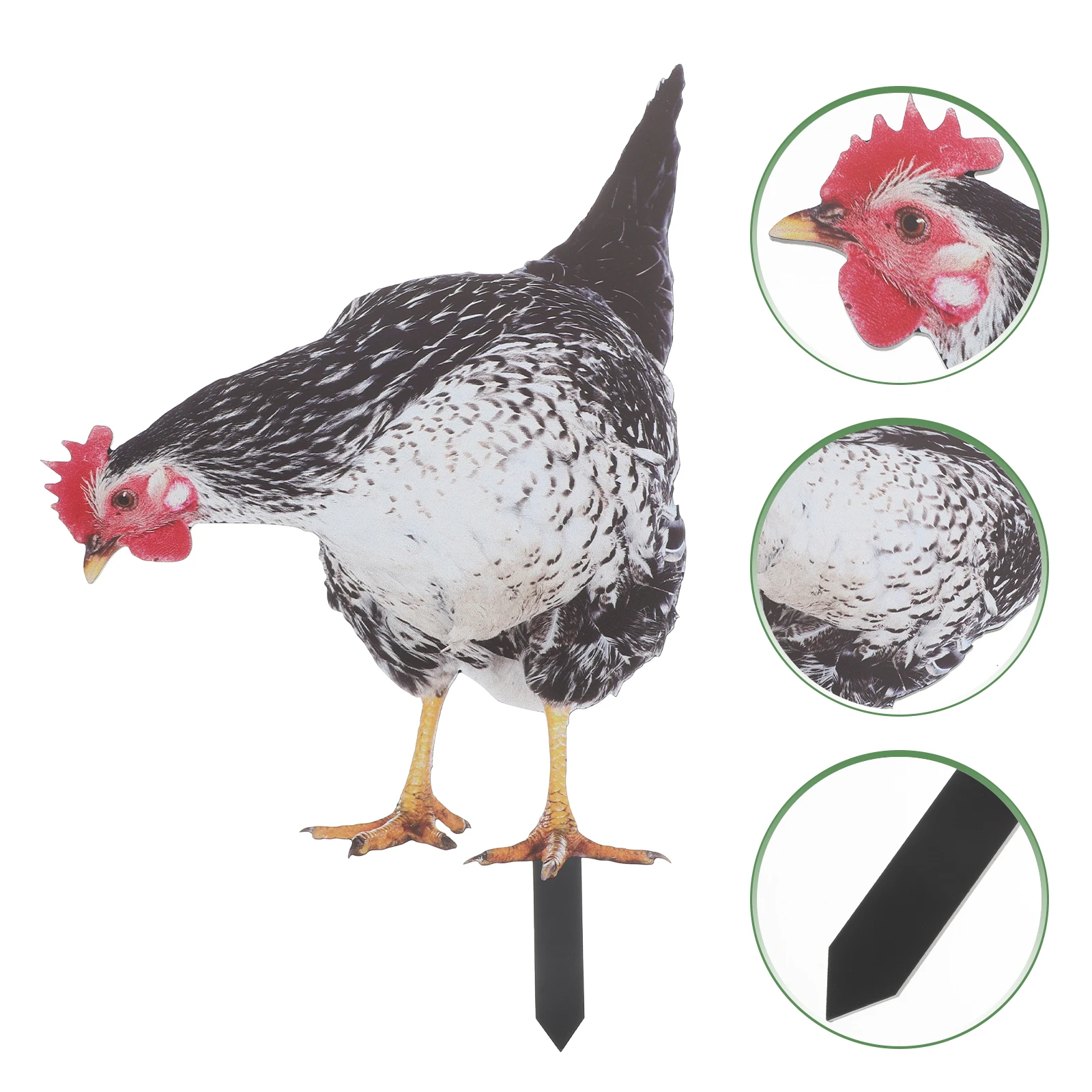 

3D Lifelike Chicken Garden Durable Weather Resistant Reusable Yard Lawn Decor Metal Rooster Outdoor Decoration Animal Pathway