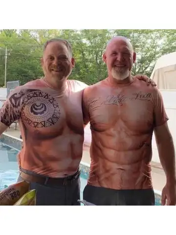 Muscle 3D T-shirt Muscle Tattoo Print T-shirt For Summer Beach Holiday Men Short Sleeve 3d Digital Printing T-shirt Casual Tops