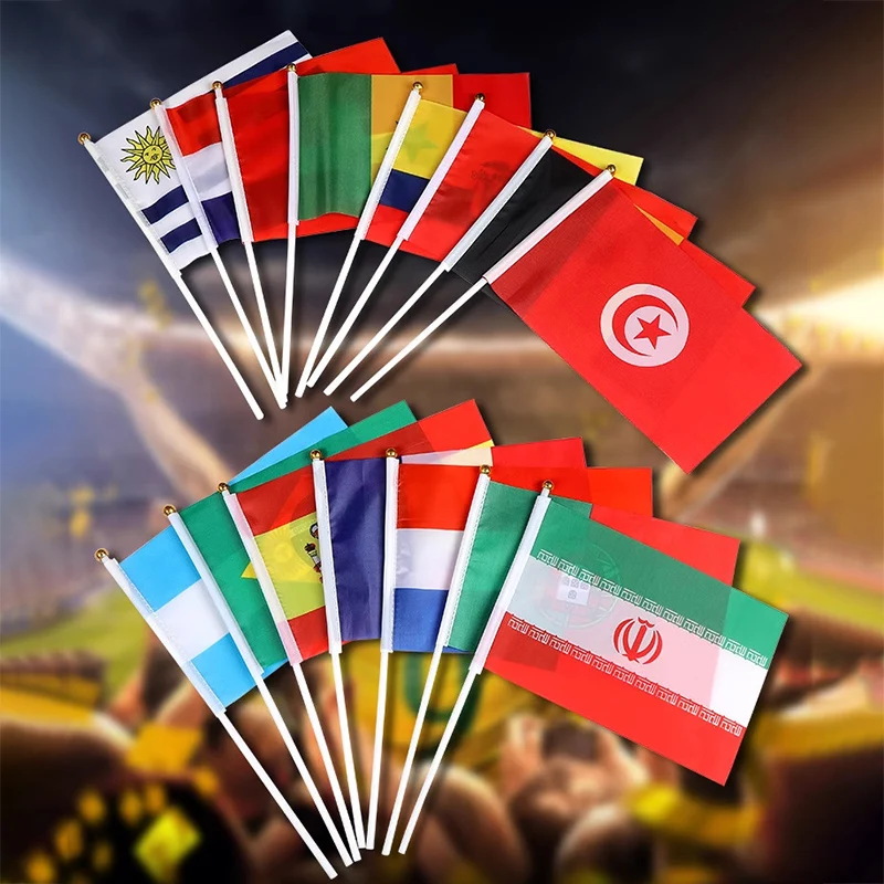 200 أعلام العالم الريف أعلام يلوحون محمولة - أعلام وطنية صغيرة للعرض والمناسبات الرياضية والحفلات والاحتفالات الهتاف