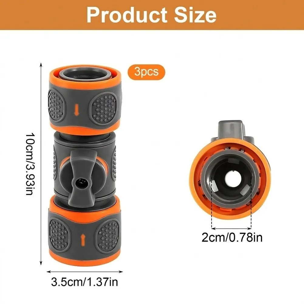 3pcs Coupling With Regulating Valve Garden Hose Connector With Regulating Valve Hose Coupling For Shut-off Of Water Flow