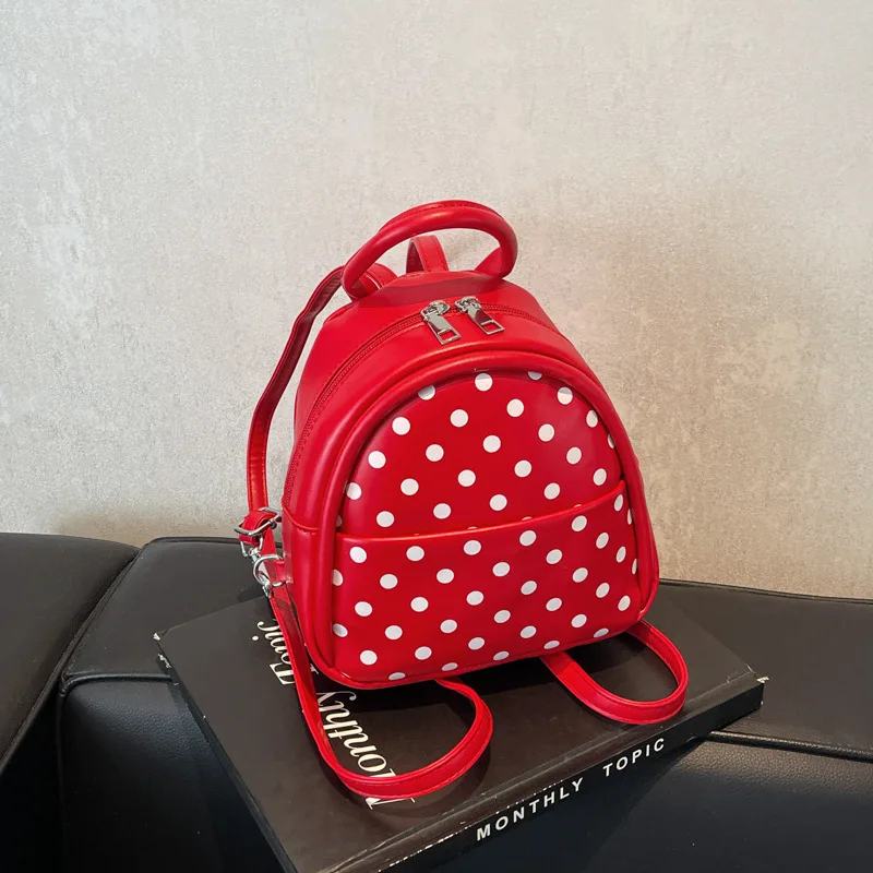 Yuezi design mochila feminina 2024 nova grande capacidade dot impresso textura feminina commuter ombro único saco diagonal