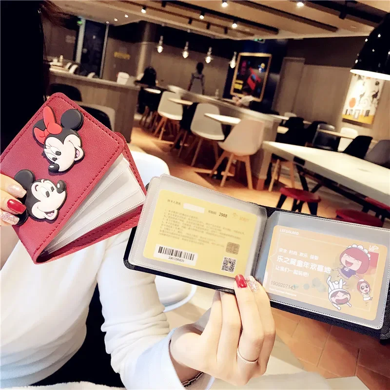 Disney cartoon Mickey mouse multi-card couples boy and girl card protection bag two-in-one simple and cute storage bag