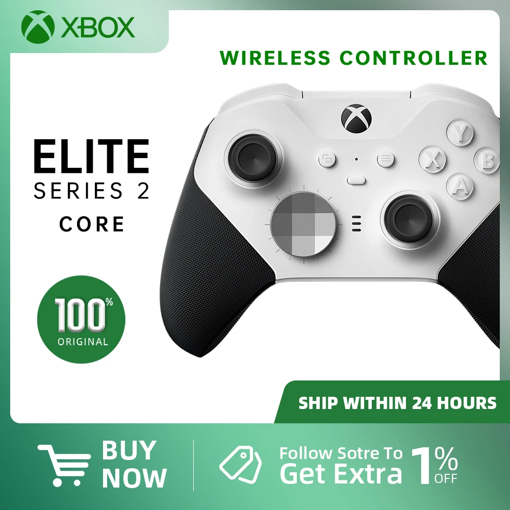 وحدة تحكم لاسلكية Microsoft Xbox Elite Series 2 Core - لجهاز Xbox X Xbox S Xbox One Windows PC المحمول - وحدة تحكم فقط