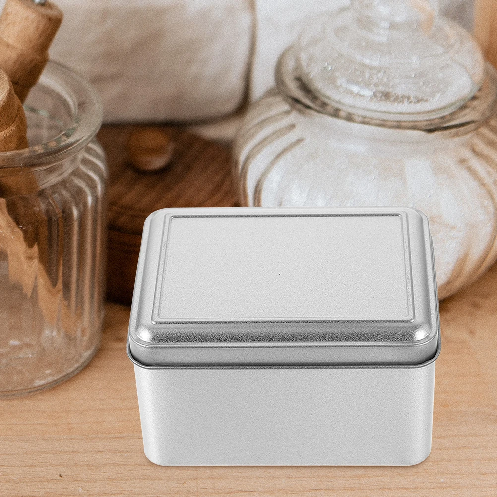 

2pcs Frosted Tinplate Box Tea Tins Container Jar Metal Lid Coffee Bean Small Airtight Storage Sealed Dry Food
