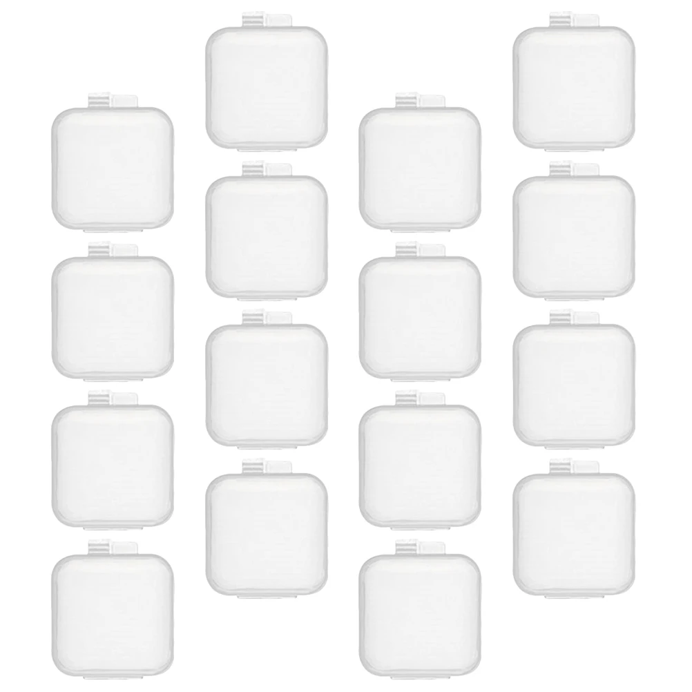 

100pcs Storage Boxes Small Earrings Beads Earplug Organizer Mini Containers Accessories Cases Clear Plastic Jewelry Boxes