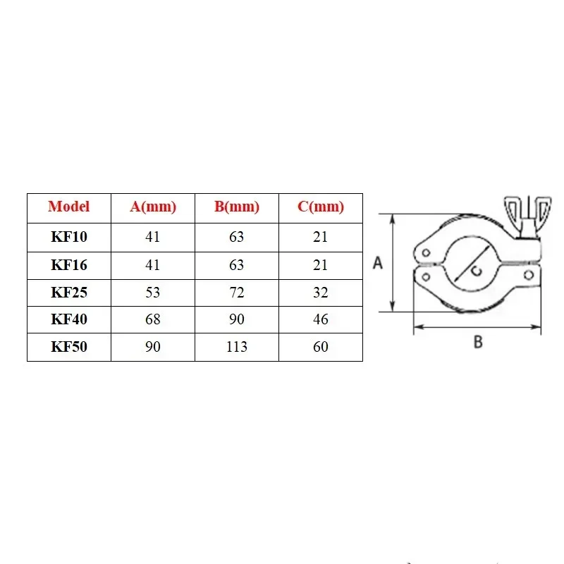 KF50 Hinge Wing-Nut Pipe Clamps Aluminum Pipe Fitting Triclamp Tri-clamp Fittings Connection(No Centering Bracket, No O-Ring)