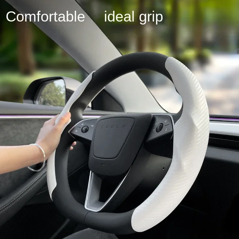 Steering Wheel Cover for Tesla Model 3 Highland White Interior Stickers Car Decoration Modification Accessories for New Model3
