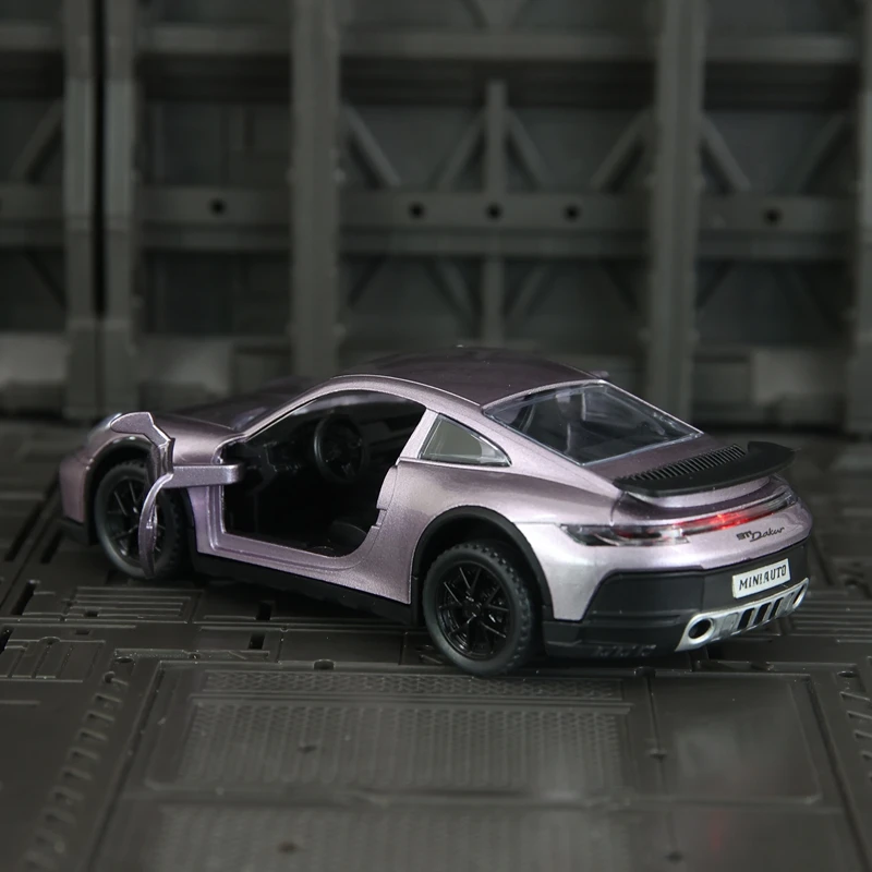 1:32 Simulation 911 Dakar Legierung Supercar Modellauto Ornament, Tür kann geöffnet werden, Kinder Sound und Licht Feedback Spielzeugauto