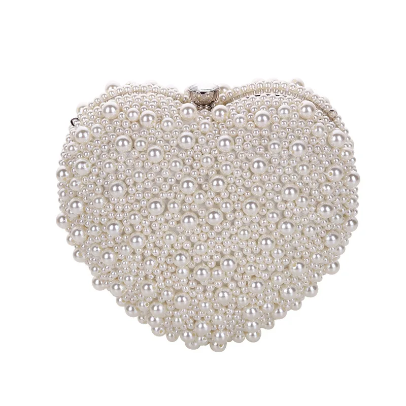 Heart Shape Pearl Bag Wedding Banquet Party Bag Shoulder Cross Body Bag Elegant Handbag For Women Valentine's Day Gift