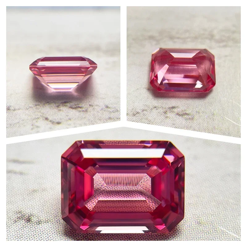 Im Labor gezüchteter Padparadscha-Edelstein im Rundschliff in der Farbe Fire Lotus für DIY-Ringe, Halsketten, Ohrringe. Hauptmaterialien wählbar, Zertifikat erhältlich. – Detail 12