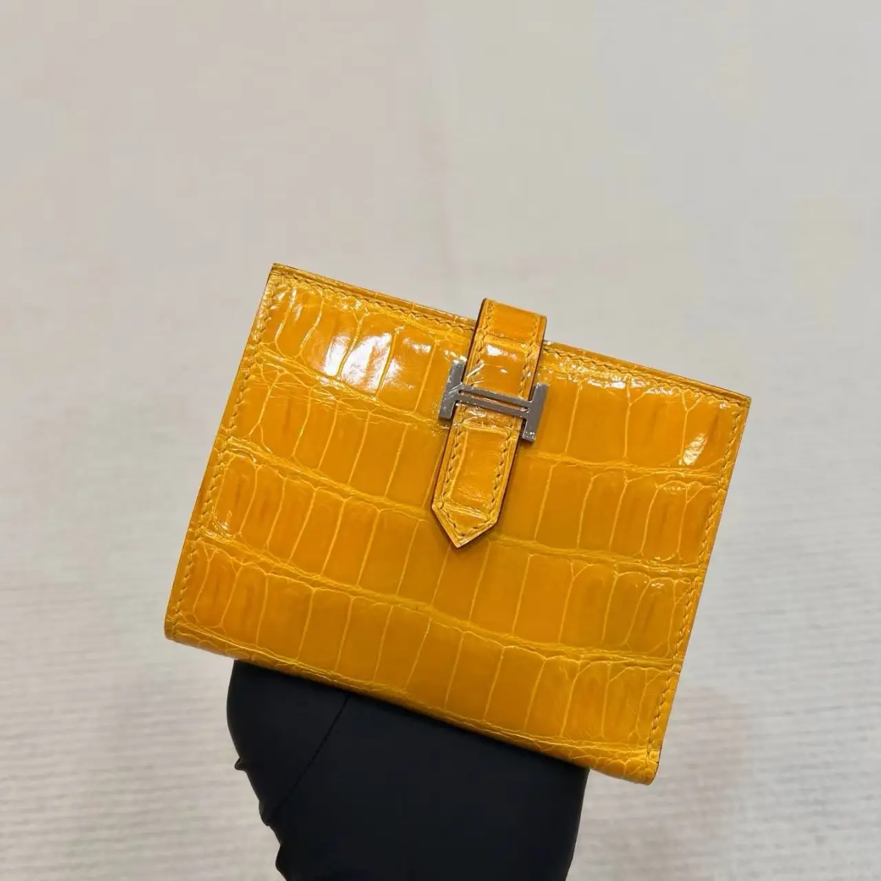 100% High glossy genuine crocodile leather wallet nilo alligator leather bank card cash license holder with cow skin lining