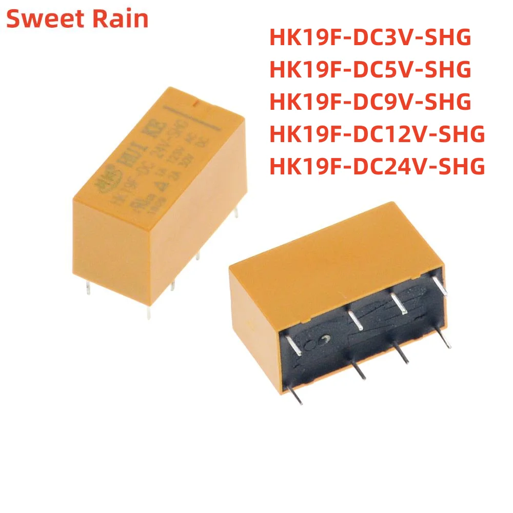 10Pcs HK19F-DC3V-SHG HK19F-DC5V-SHG HK19F-DC12V-SHG HK19F-DC24V-SHG  8PIN NEW Original Closed Relay  Electromagnetic Relay