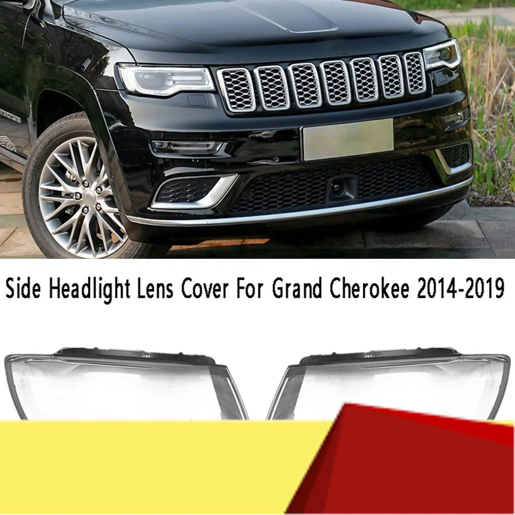 

Car Headlight Lens Cover Transparent Head Light Lamp Shell For Jeep Grand Cherokee 2014-2019-M53K