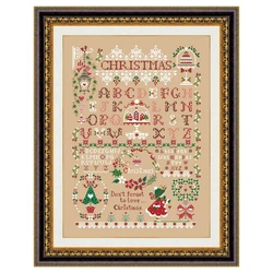 Christmas girl cross stitch kit regalo di natale cartoon design 14ct 11ct lino lino lino tela ricamo ricamo fai da te