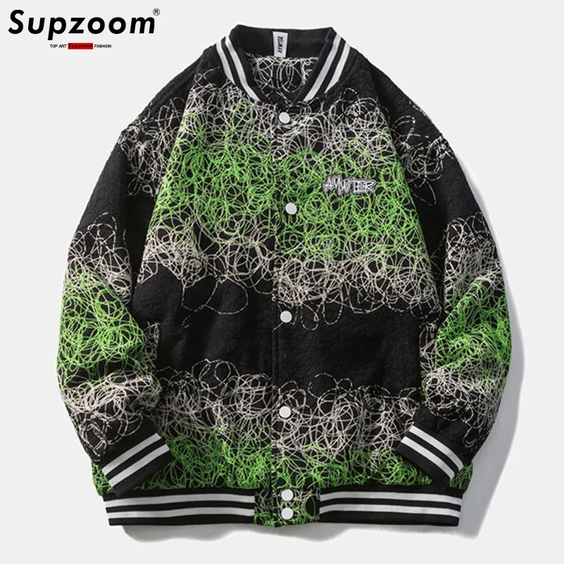 Arrival 2023 New Hot Sale Fashion Brand Clothing Zipper Female Bomber Jacket Men Autumn Line Baseball Uniform Loose Casual Coat