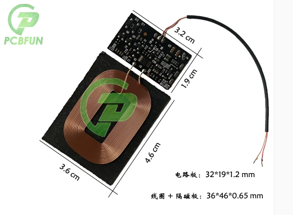 Diy Standaard Draadloze Oplaadspoel Ontvanger Module Pcba Board Coil Printplaat Diy Batterij Spoel 5V 1a Snelle Lader Module