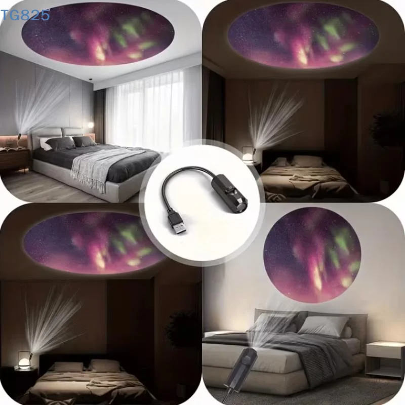【AN】【SA】Creative Northern Galaxy Aurora Pattern USB Projection Light For Room Atmosphere Ceiling Background Decoration