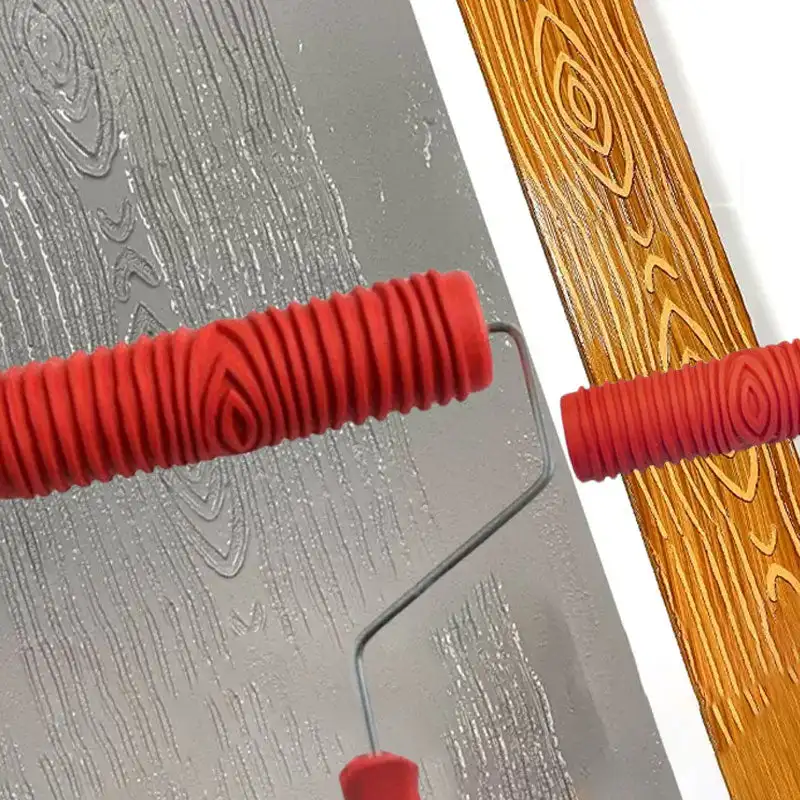 Embossing Roller Textuur Verf Afdrukken Textuur Kunst Coating Houtnerf Rubber Vloeibare Rechte Lijn Muur Film Constructie Tool