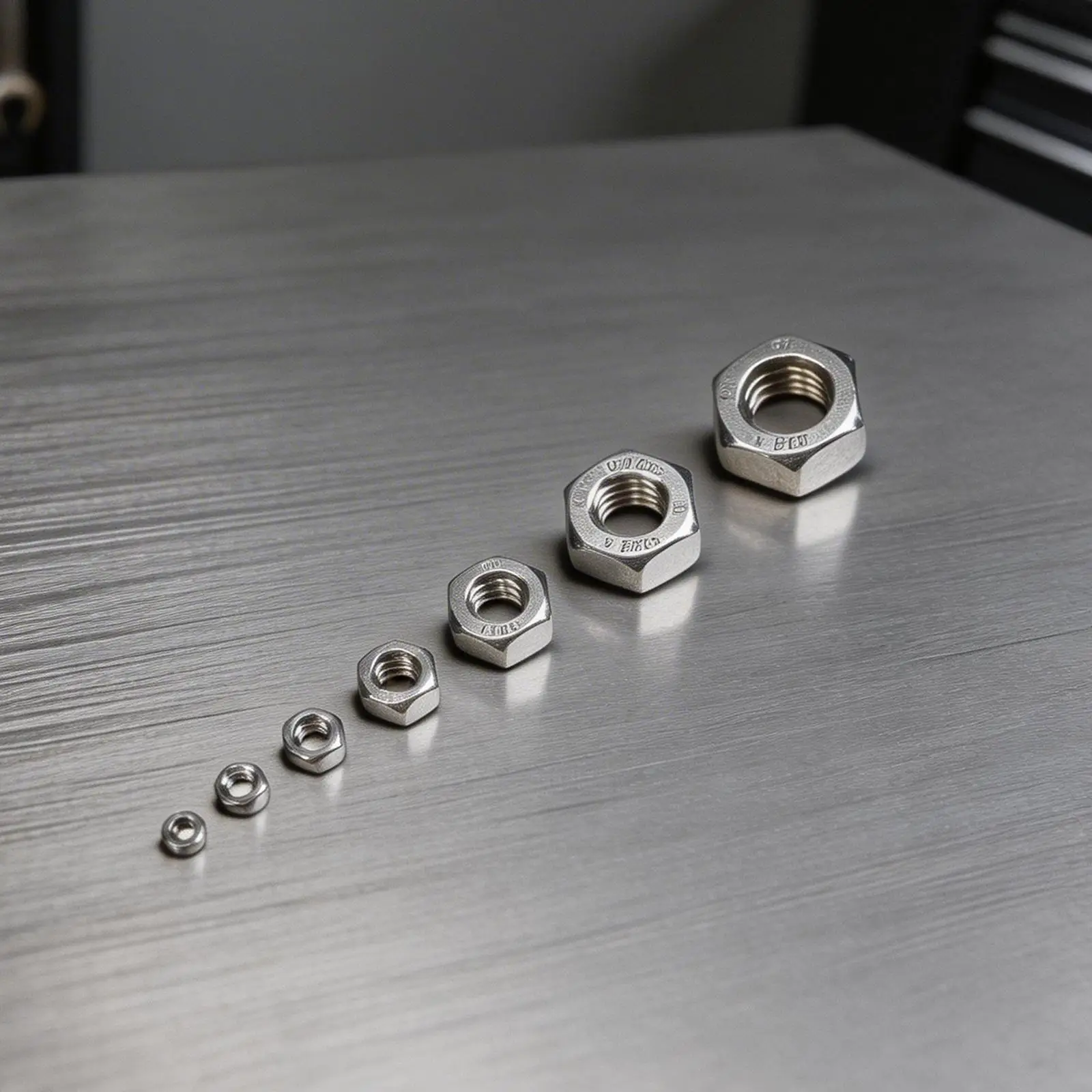 Multi Size Hex Nuts Made of 304 Stainless Steel for Broad Compatibility with Metric Bolts in Industrial Applications