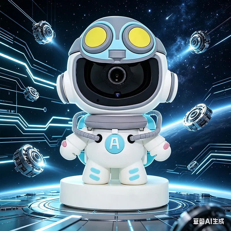 Astronaut Robot Indoor Security Camera, 360° Panoramic View, Ultra Clear Night Vision, Anti-Theft Tracking, Smart Home Surveilla