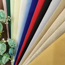 50x50cm 100x100cm 145x100cm Aida 14ct white cloth pink black flaxen green cross stitch fabric canvas DIY handmade