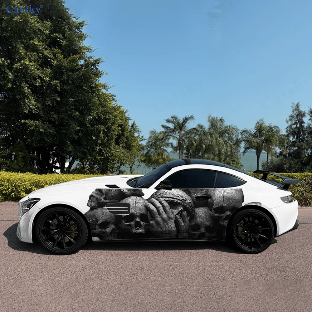 

Темный витой череп на палец автомобиля виниловые наклейки самоклеящаяся наклейка из ПВХ подходит для грузовиков внедорожник Декор автоаксессуары подарок