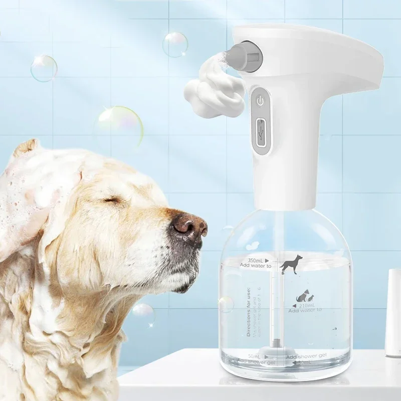 Generatore automatico di sapone per gatti e cani Accessorio per doccia con dispenser di schiuma per shampoo liquido e sapone intelligente