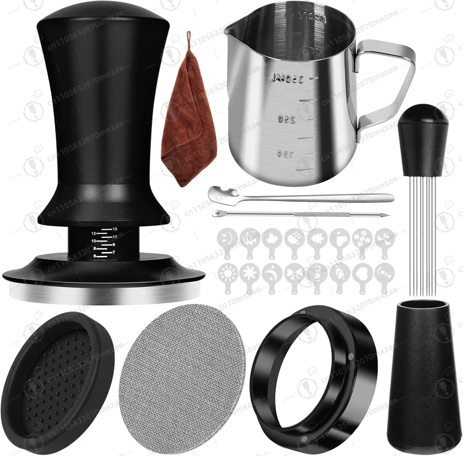 

58mm Espresso Accessories Kit 25 PCS,With Spring Loaded Calibrated, Espresso Puck Screen, Dosing Funnel, WDT Tool, Latte Art Kit
