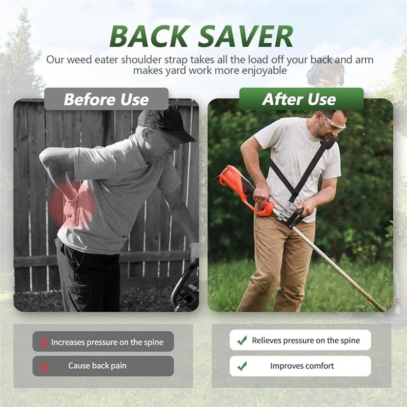 

Weed Eater Strap String Trimmer Shoulder Harness For EGO Stihl Ryobi Kobalt Echo Toro Troy Models